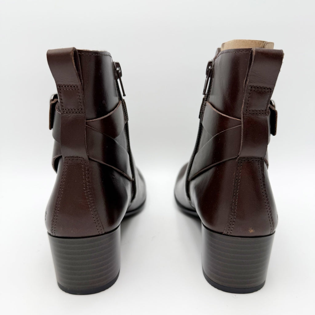 ECCO Womens Dress Classic 35 Heeled Ankle Boot EU 38 US 7-7.5 Brown Leather NWOB