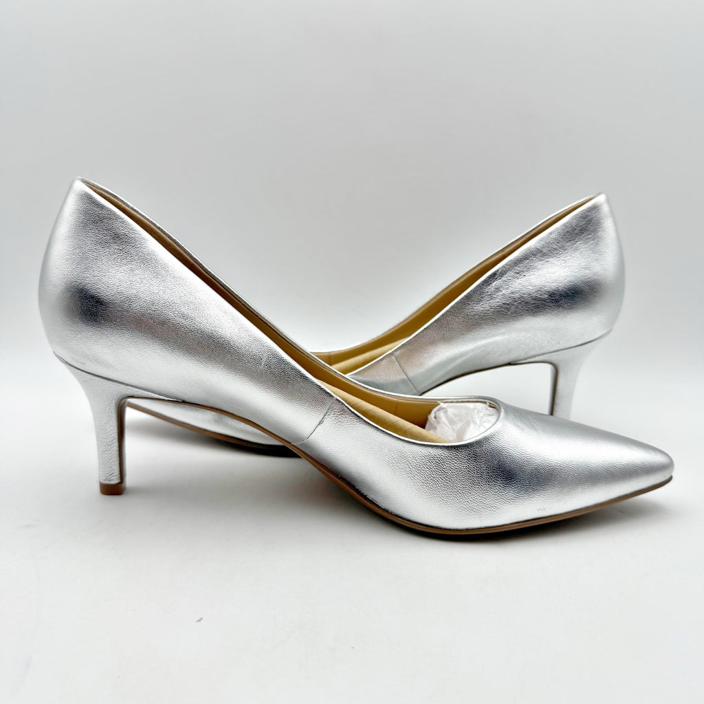 Naturalizer Womens Everly Pumps US 7.5 M EU 38 Silver Metallic Leather NIB