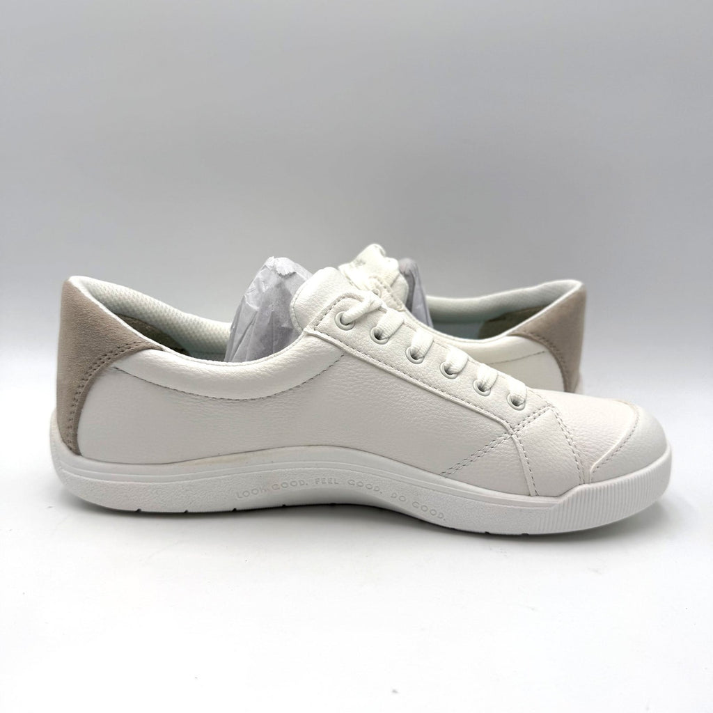 Dr. Scholl's Womens Be Bright Sneakers Size 8 Wide EU 38.5 White Oyster Grey NIB