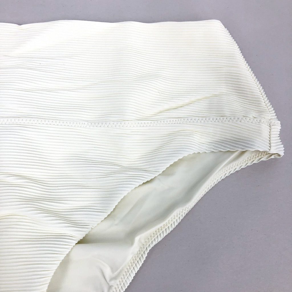 PRANA Women's Aurelia Swim Bottoms XL White Horchata Ottoman High Waist NWT