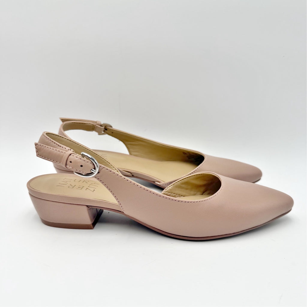 Naturalizer Womens Banks Slingback Heels Size 5 Opal Beige Leather NWOB