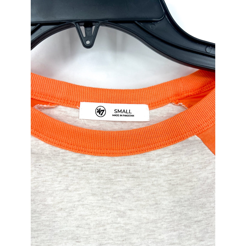 47 BRAND Sam Houston State Bearkats Baseball Tee Small Grey Orange Raglan NWT
