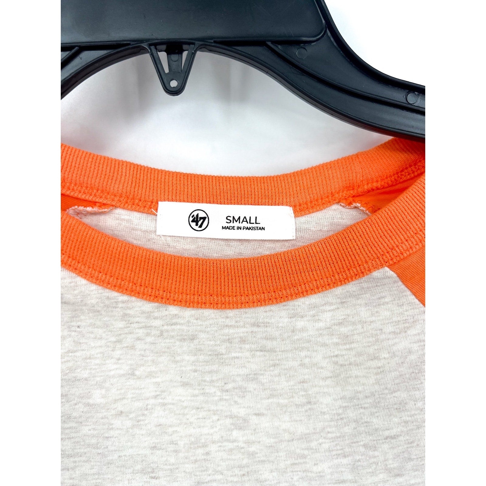 47 BRAND Sam Houston State Bearkats Baseball Tee Small Grey Orange Raglan NWT
