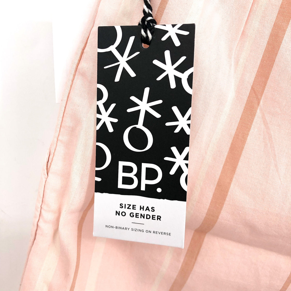 BP. Unisex Stripe Cotton Casual Short XXS Pink/Cream Elastic Waist Nordstrom NWT