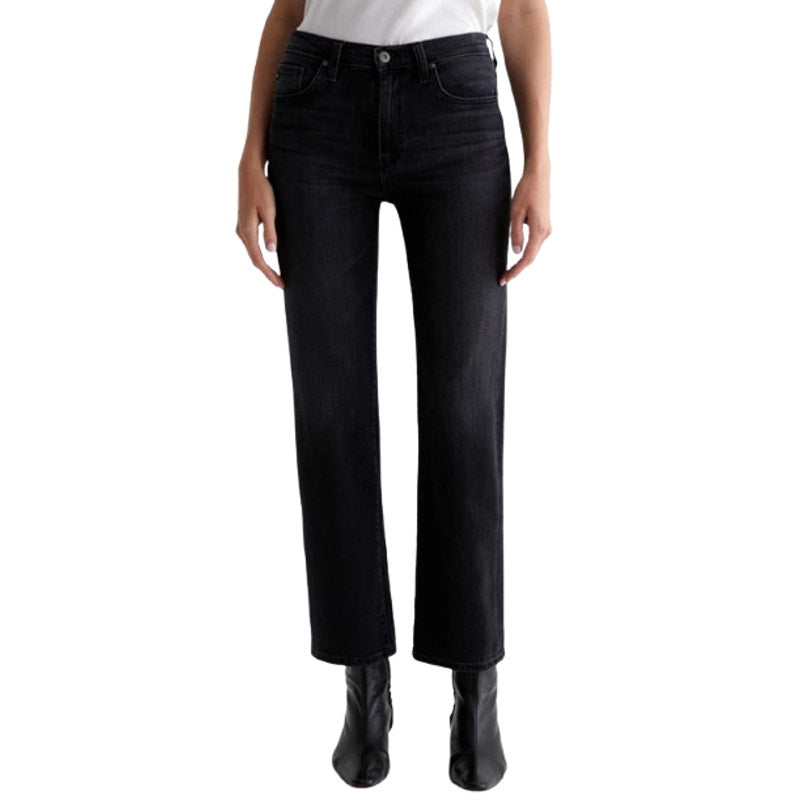 AG ADRIANNO GOLDSCHMIED Brinley Straight Leg Jeans Size 26 4 Black Glasgow NWT