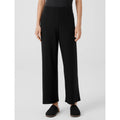 EILEEN FISHER Women's Rib Knit Wide Leg Pants Medium Black Textured NWT