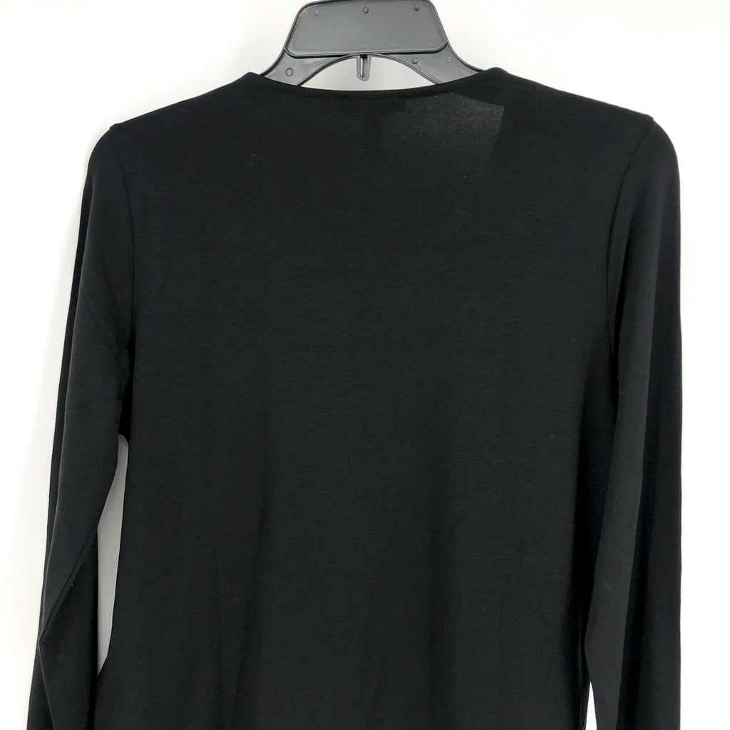 EILEEN FISHER Women's Fine Jersey Long Sleeve V-Neck Top XS Black Slim Fit NWT