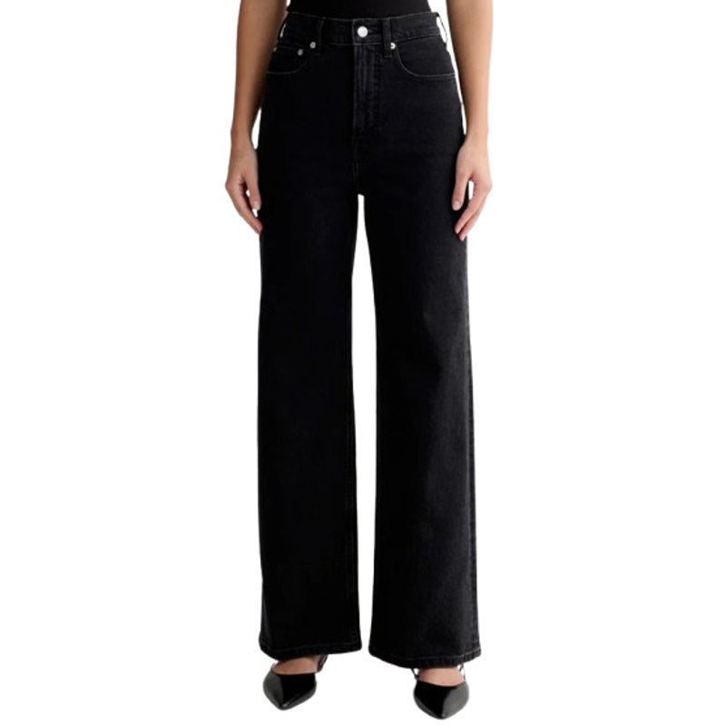 EVERLANE Womens Way-High Sailor Jeans Size 25 US 0 Crop Coal Black Wide Leg NWT