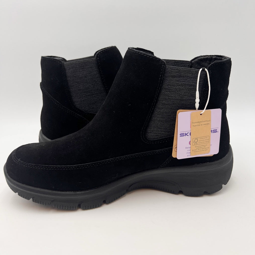 Skechers Womens Slip Ins Easy Going Icon Ankle Chelsea Boots Size 8.5 Black NIB