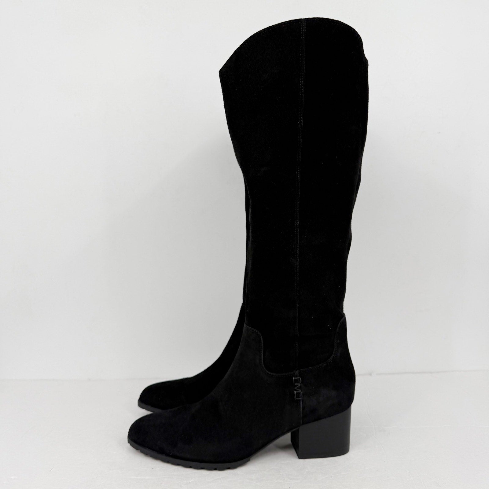 Vionic Women Bixby Knee High Boot 11M Wide Calf Black Suede Water Repellent NWOB