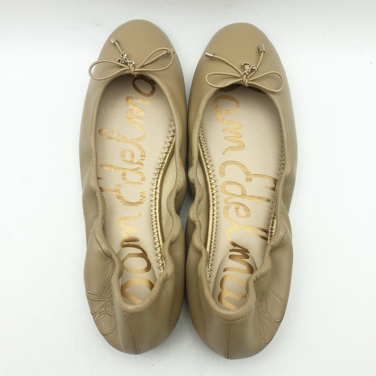 Sam Edelman Womens Felicia Cushioned Ballet Flats Size 7 Beige Leather NIB