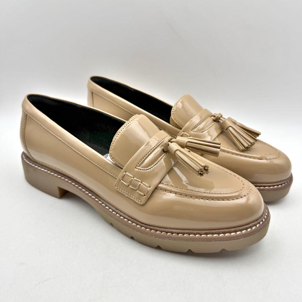 Rockport Womens Kiara Loafers US 9.5 M Tan Natural Vegan Patent Leather NWOB