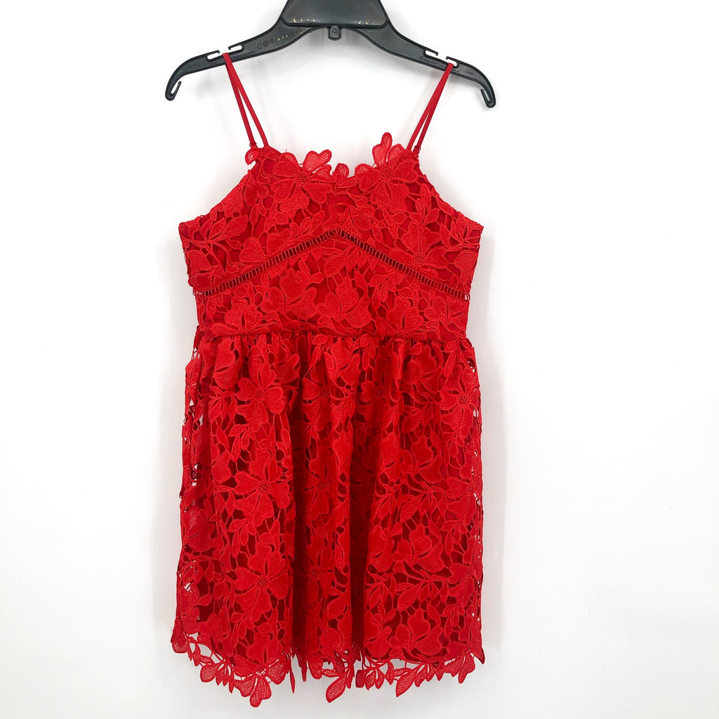 BARDOT JUNIOR Girl's Sonya Lace Slip Dress Size 14 Red Lollipop V Neck NWT