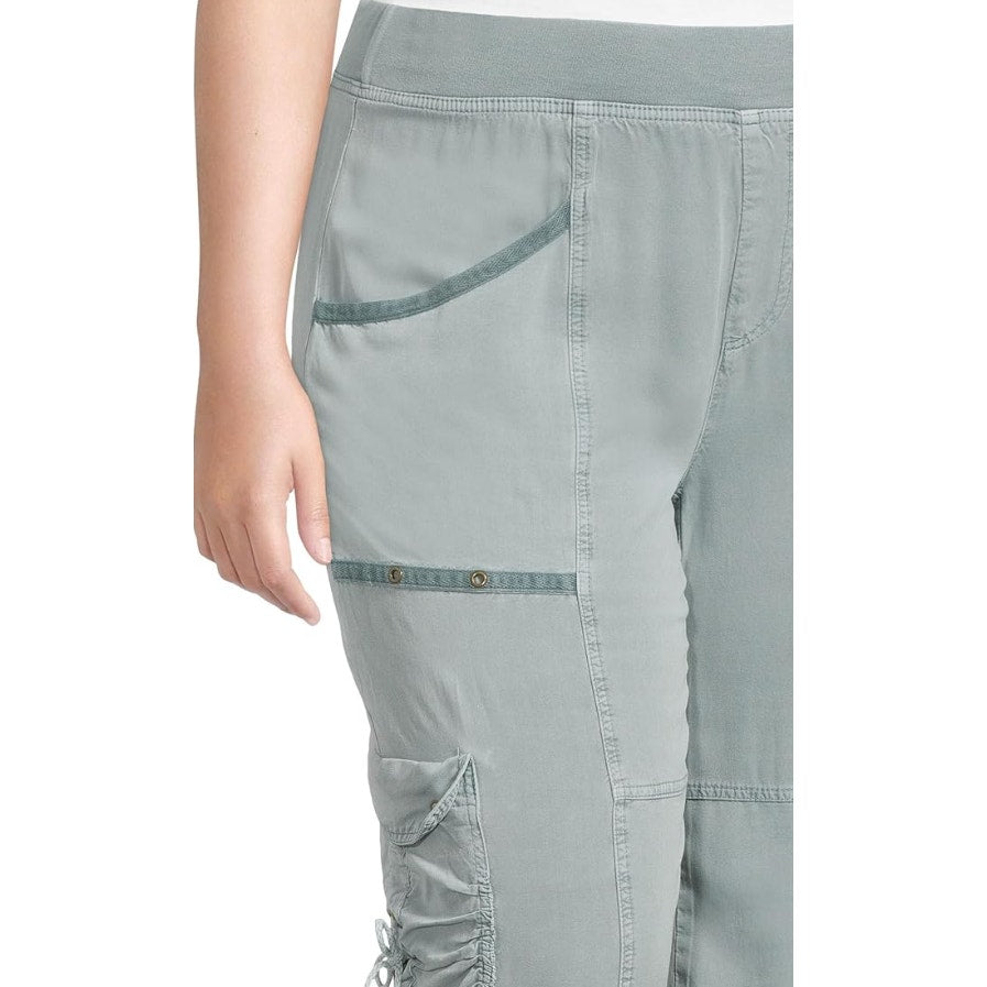 XCVI Women's Yana Gaucho Crop Pants XS Green Thunderclap Twill Pull-On NWT