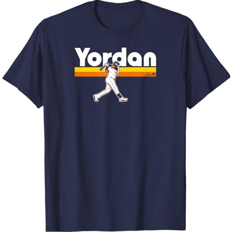 BREAKING T Adult Yordan Alvarez Swing T-Shirt Small Navy Blue Houston NWT