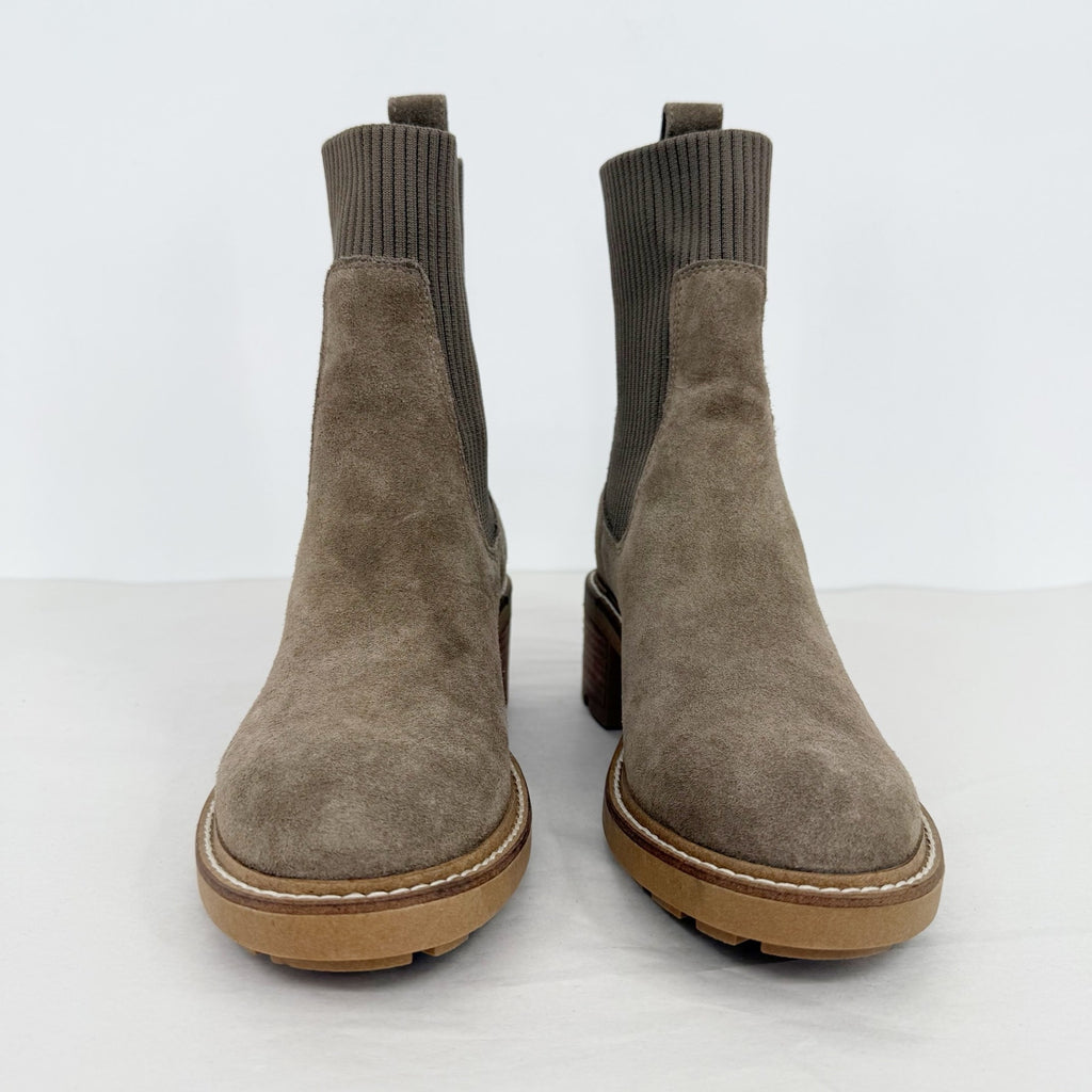 Steve Madden Womens Kiley Ankle Bootie US 7 M EU 37.5 Taupe Brown Suede NWOB