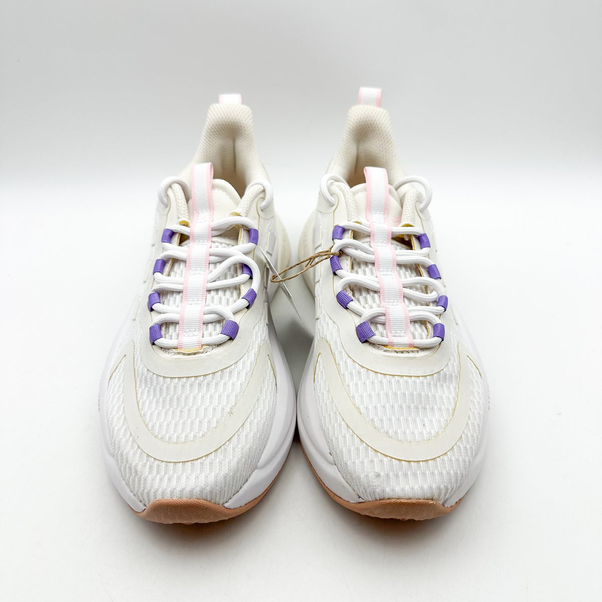 ADIDAS Womens Alphabounce+ Athletic Shoes Size 5.5 White Purple Trainers NWOB