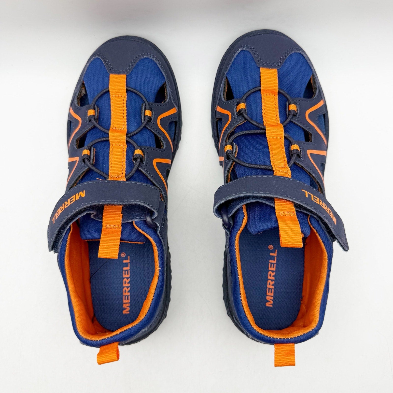 Merrell Big Kids Explorer Hydro Sandals US 4 M Blue Orange Water Resistant NWOB