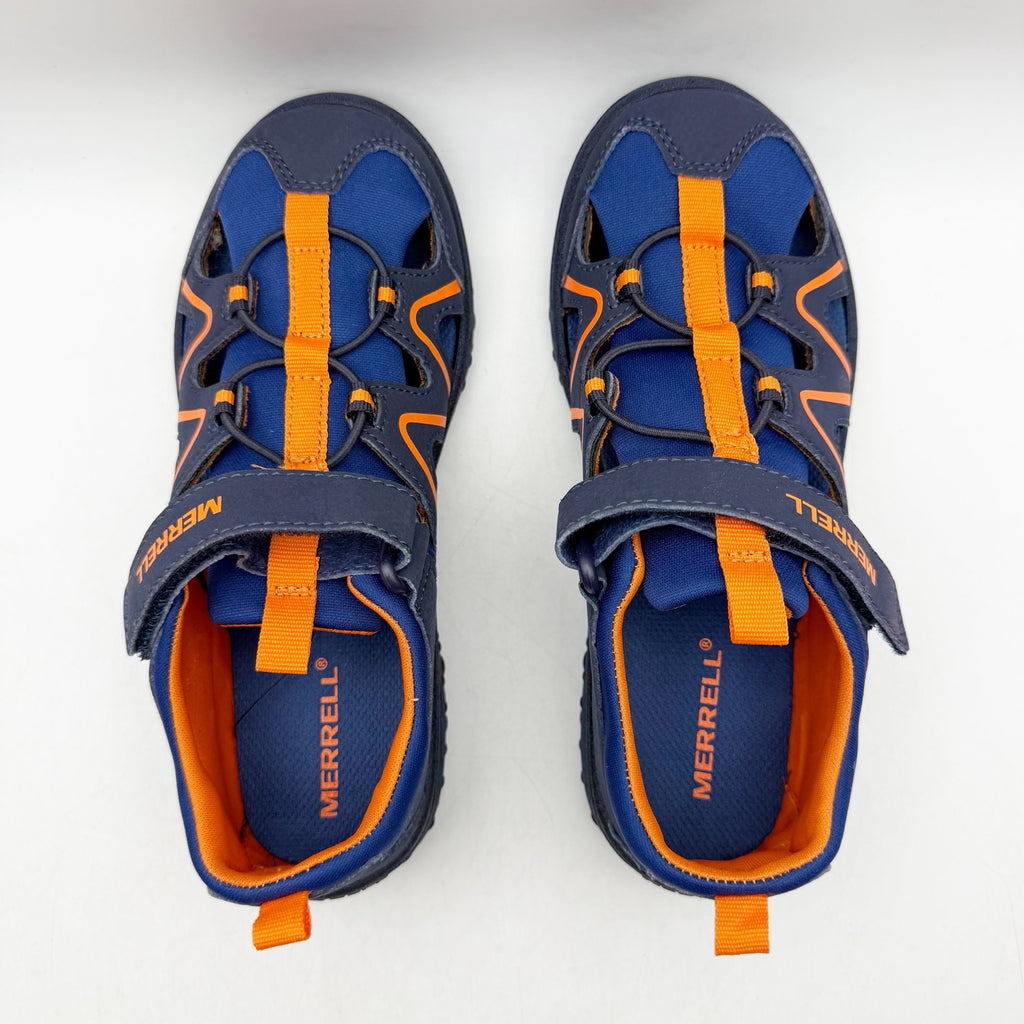Merrell Big Kids Explorer Hydro Sandals Size 4 Blue Orange Water Resistant NWOB