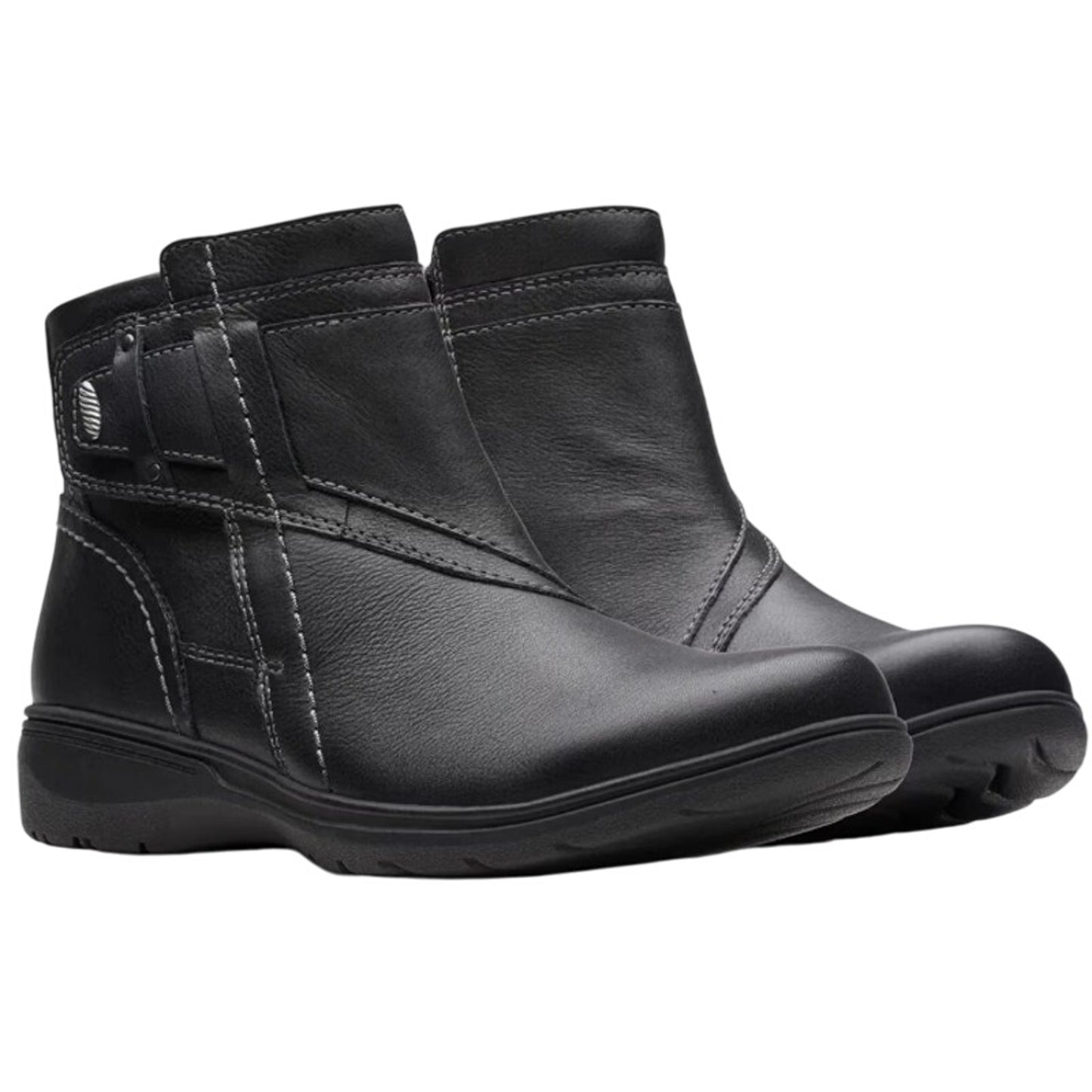 Clarks Womens Carleigh Style Ankle Booties US 9.5 M EU 41 Black Leather NIB