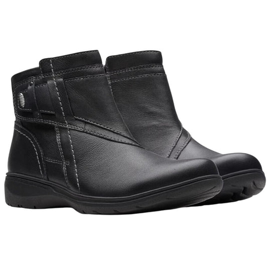 Clarks Womens Carleigh Style Ankle Booties US 9.5 M EU 41 Black Leather NIB