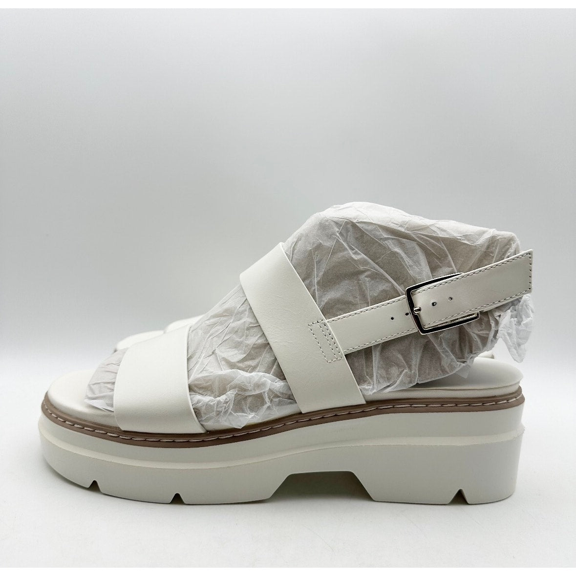Naturalizer Women's Darry Sling Lug Sole Sandals Size 9.5 M White Leather NIB