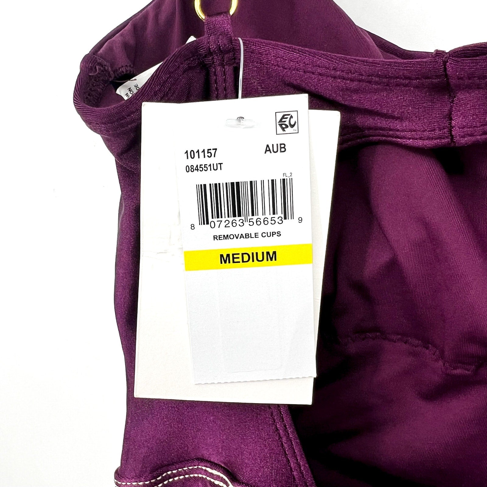 BECCA Women's Color Sheen One Piece Swimsuit Medium Purple Aubergine NWT