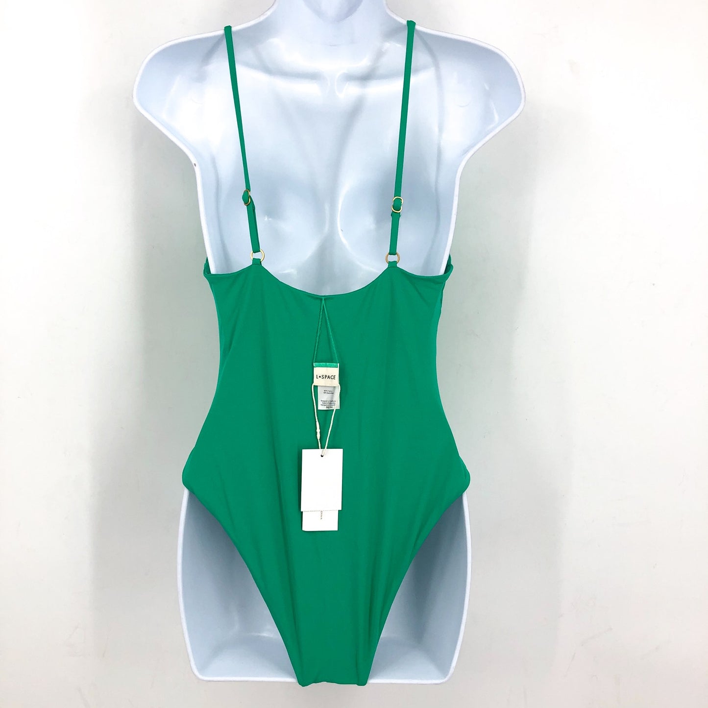 L SPACE Women's Piper Classic One Piece Swimsuit Medium Jade Green Keyhole