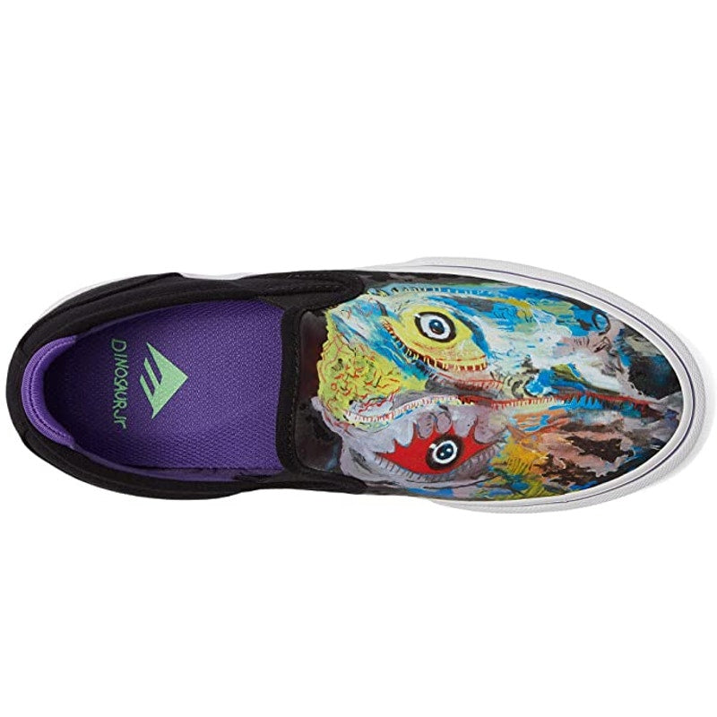 Emerica x Dinosaur Jr Mens Wino Slip-On Shoes Size 8 Black Multicolor Sweep NIB