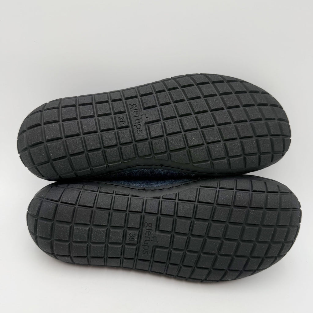 Glerups Womens Slip On Shoes Slippers EU 38 US 8 Navy Blue Wool NWOB