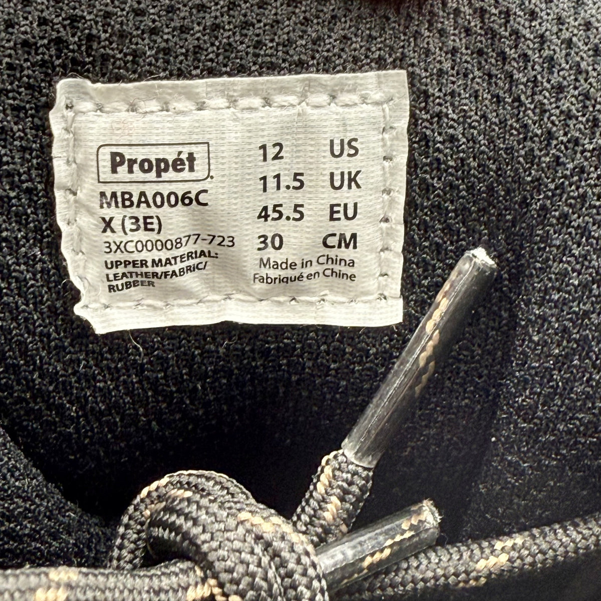 Propet Mens Cortland Boots Size 12 X 3E EU 45.5 Black Canvas Waterproof NIB
