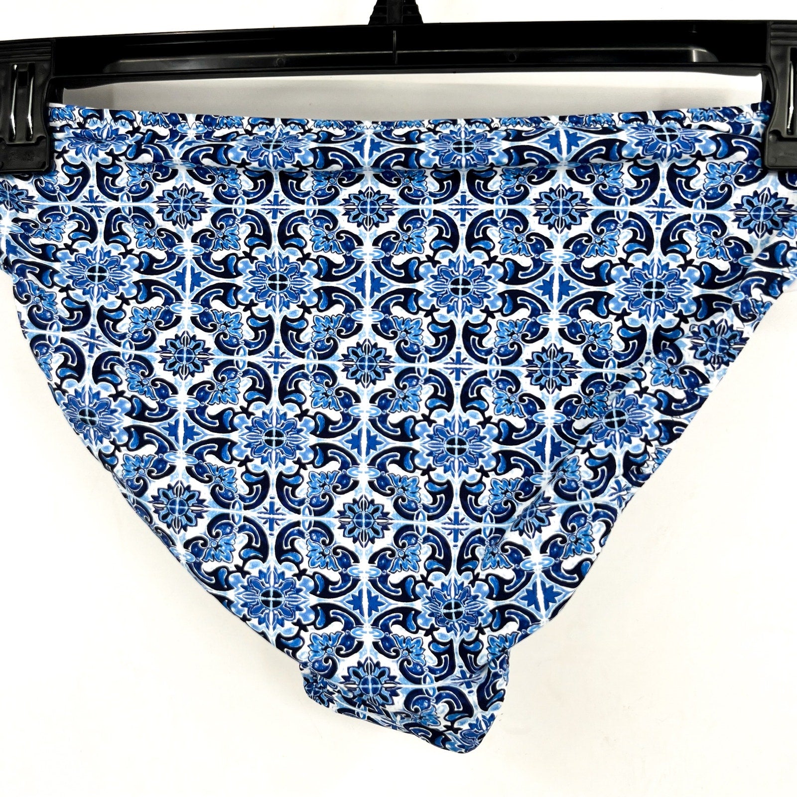 TOMMY BAHAMA Terrazzo Tile Reversible Hipster Bikini Bottom Large Blue Print NWT