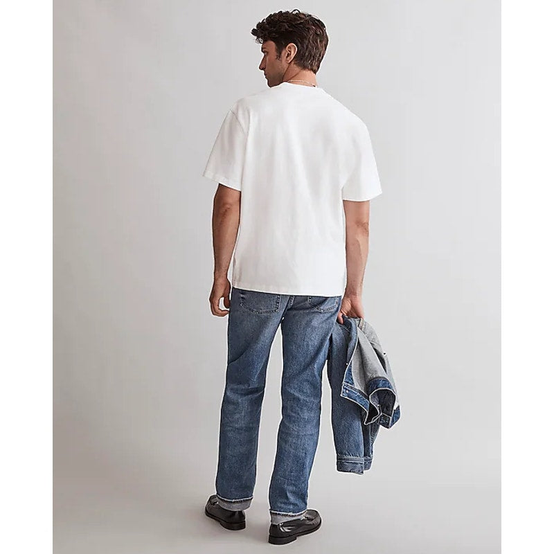 MADEWELL Men's Crewneck Relaxed Tee Small Soft White Short Sleeve NM373 NWT