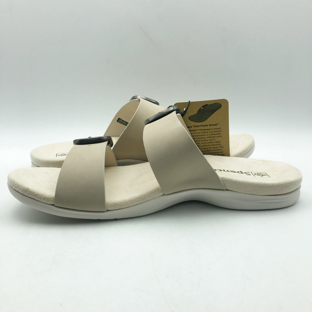 Spenco Womens Vista Slip On Sandals Size 7.5 Grey Morn Leather Comfort APMA NIB