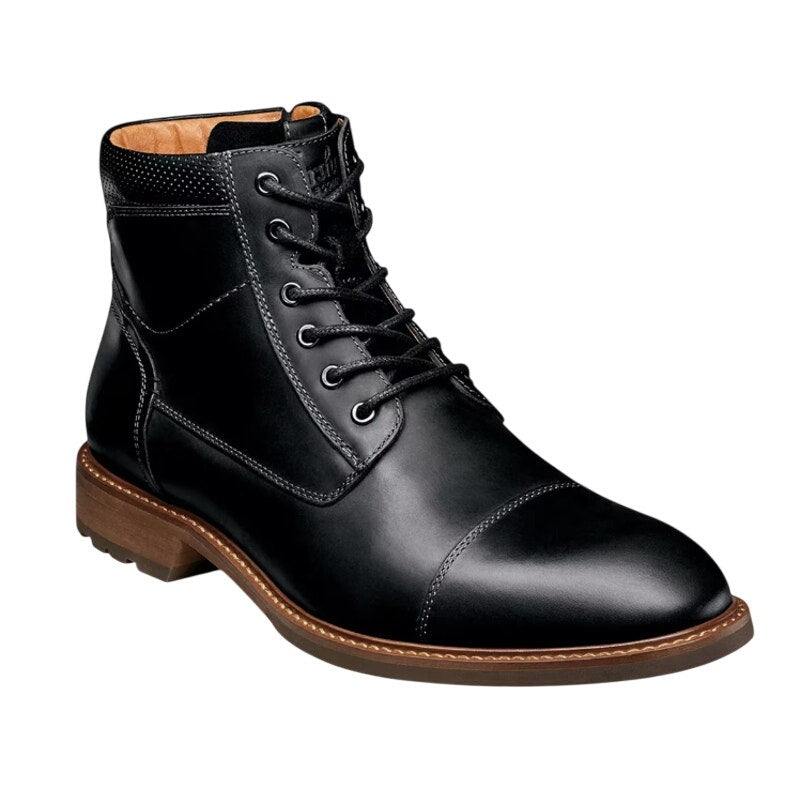 Florsheim Mens Chalet Ankle Boots US 11 Wide EU 44 Black Leather NIB