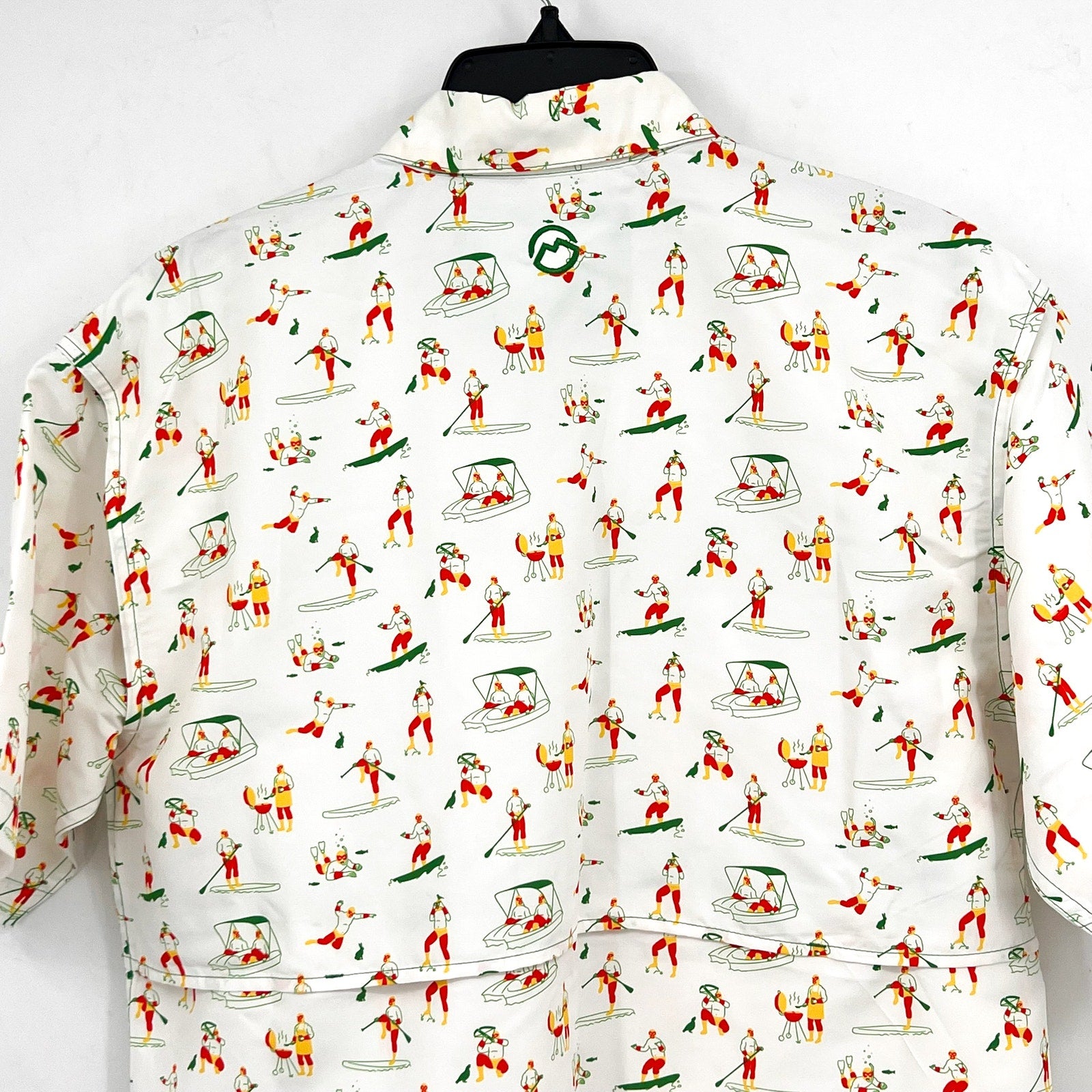 MAGELLAN OUTDOORS Laguna Madre Luchador Fishing Shirt Small White Multi NWOT