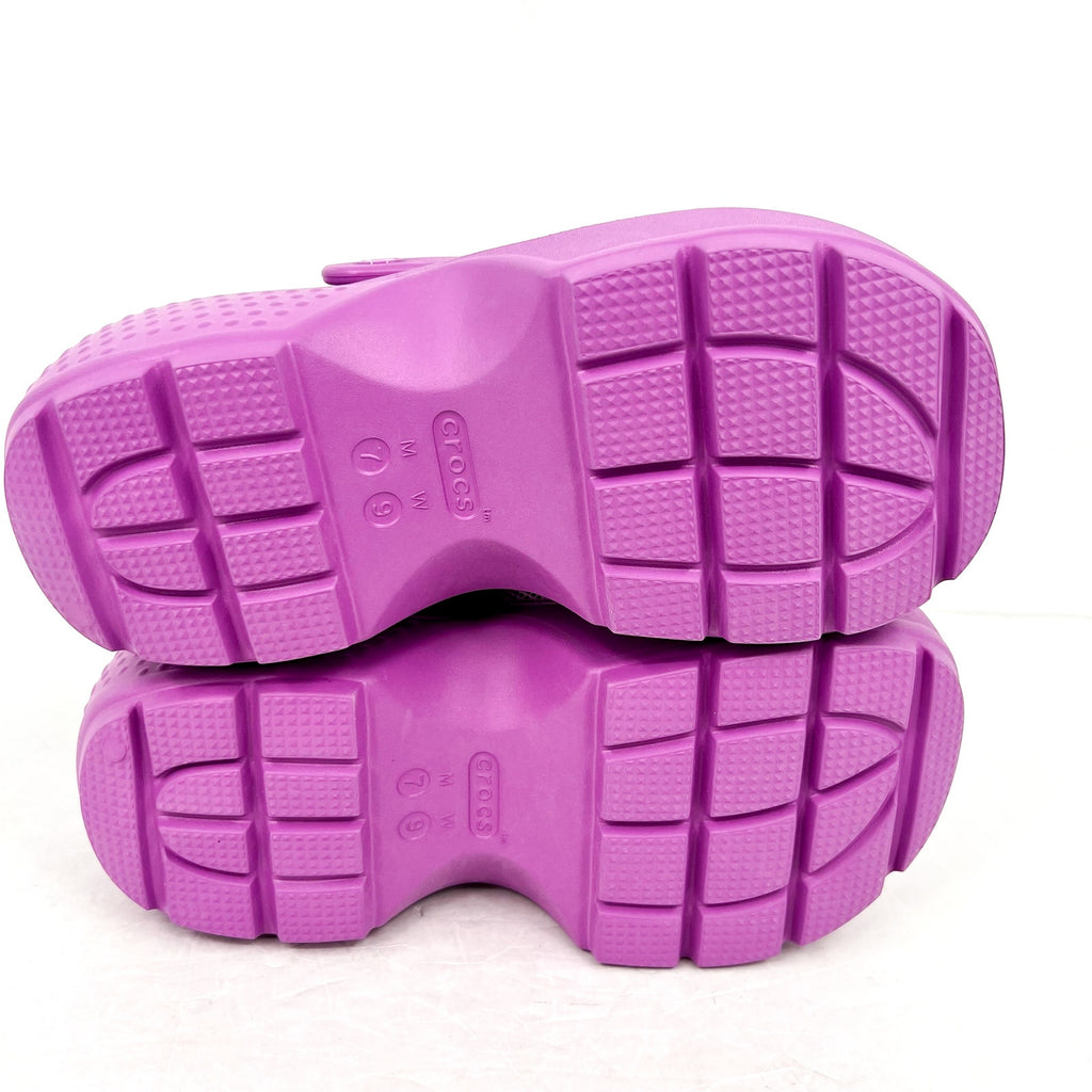 Crocs Platform Chunky Stomp Clogs Womens 9 Mens 7 Bubble Pink NWT