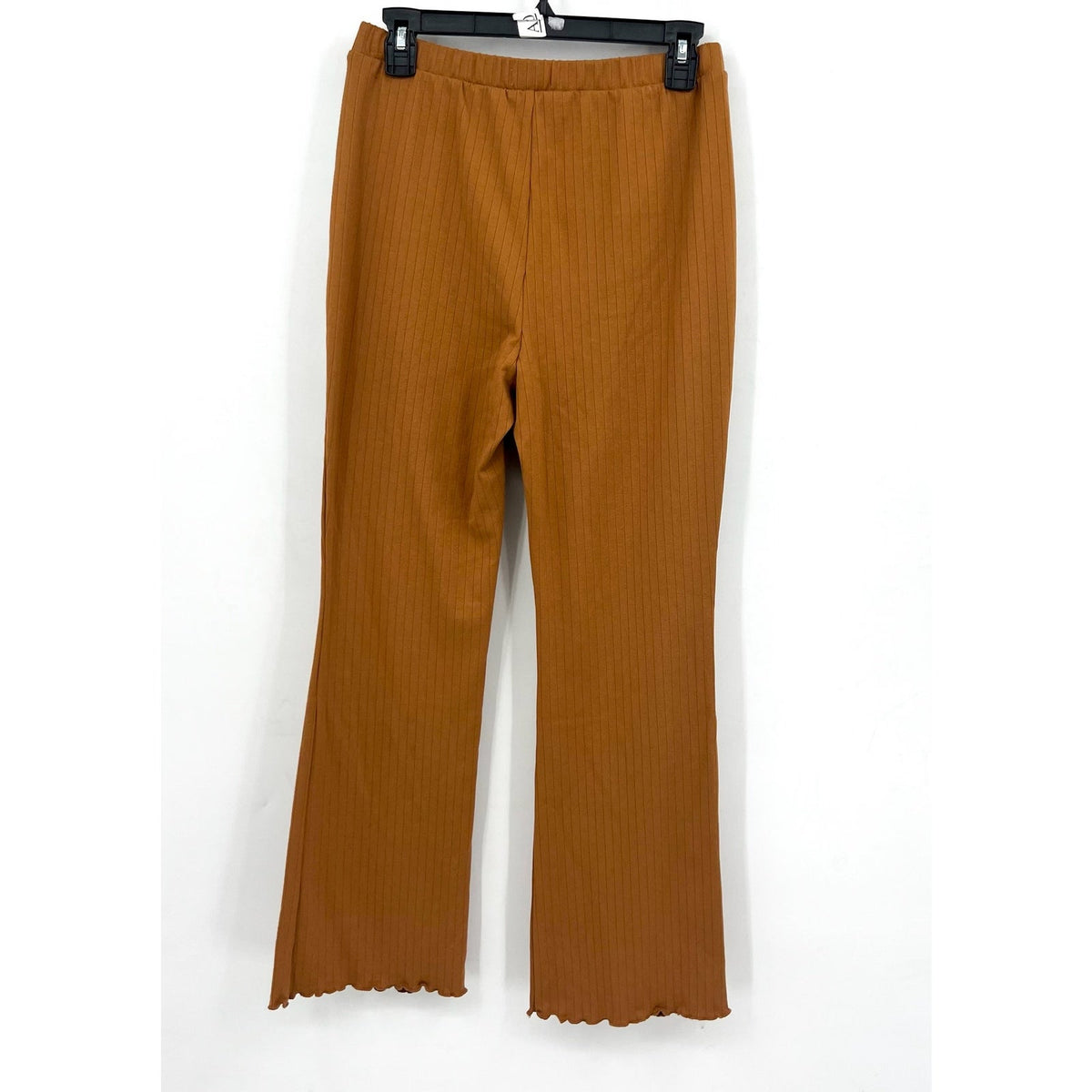 ABOUND Women's Ribbed Flared Leg Pull On Pants Small Tan Dale NWT