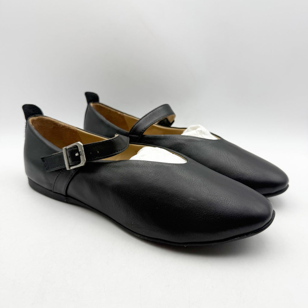 Miz Mooz Womens Kiki Mary Jane Flats EU 38 US 7.5-8 Black Leather NIB