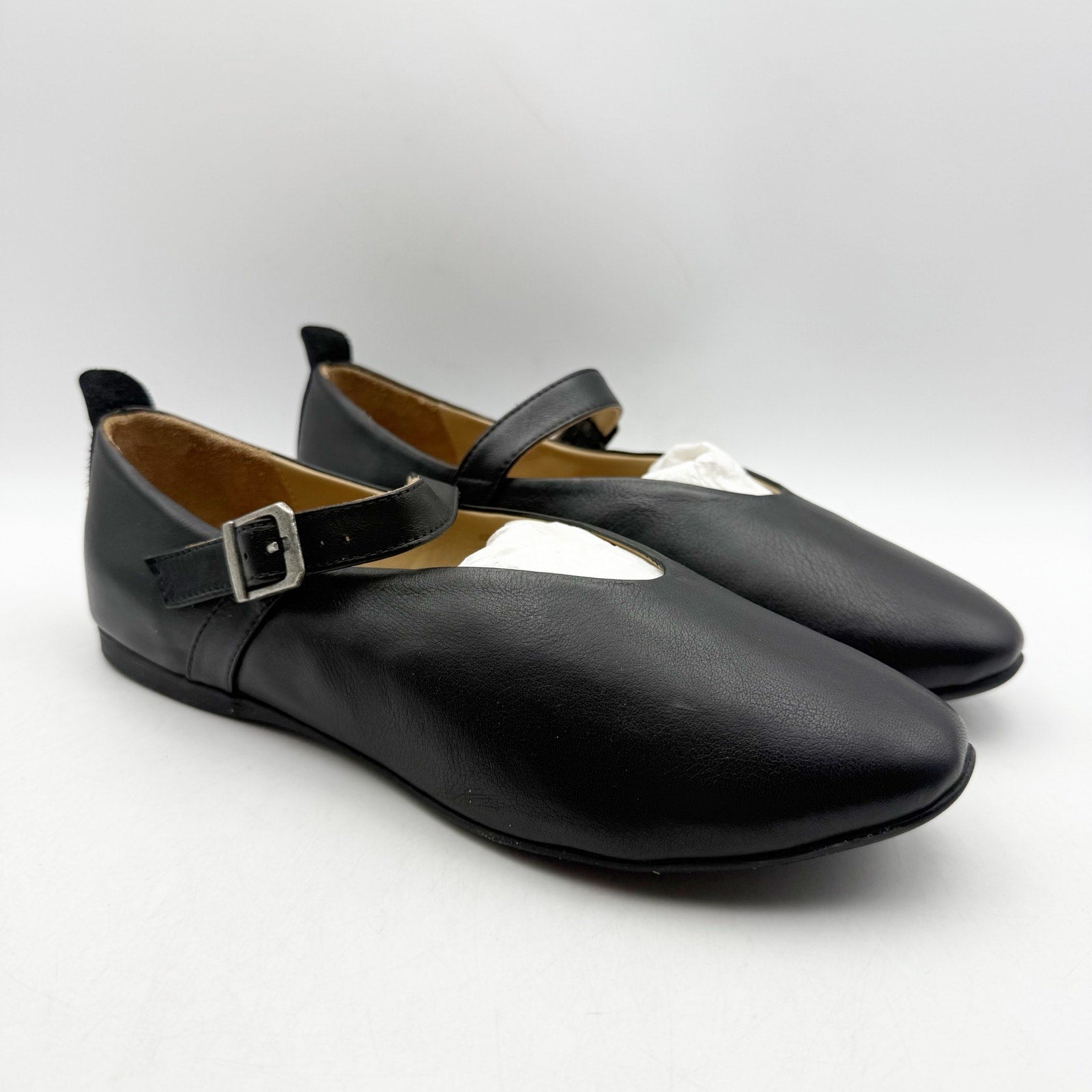 Miz Mooz Womens Kiki Mary Jane Flats EU 38 US 7.5-8 Black Leather NIB