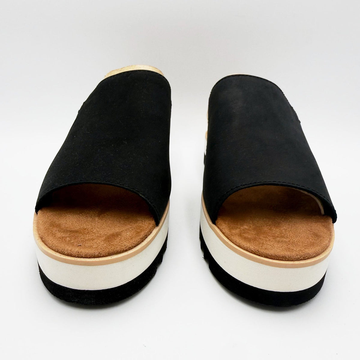 TOMS Womens Diana Mule Platform Wedge Sandals Size 7.5 EU 38 Black Leather NIB