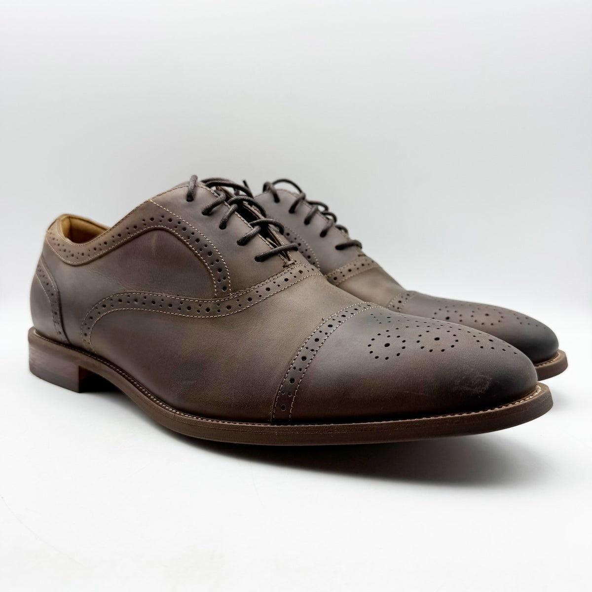 Florsheim Mens Cap Toe Bal Oxford Dress Shoes Size 14 Brown Leather Lace Up NWOB