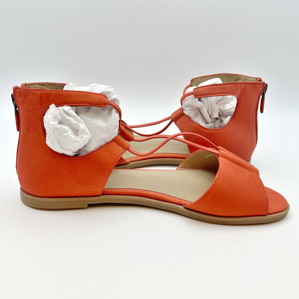 Eileen Fisher Womens Rose Sandals Size 6.5 Orange Leather Flats NIB