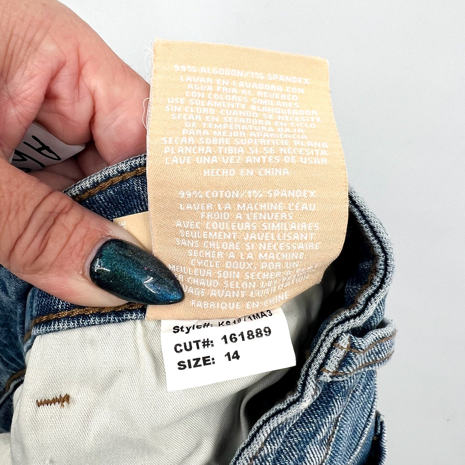 KUT FROM THE KLOTH Taylor Jean Shorts Size 14 Freedom Blue Raw Hem NWT