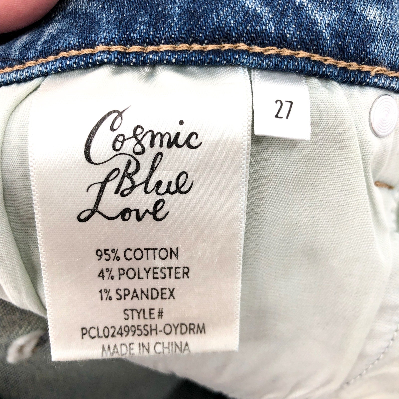 STITCH FIX X COSMIC BLUE LOVE Cuffed Denim Shorts Size 27 US 4 Blue Mid Rise NWT