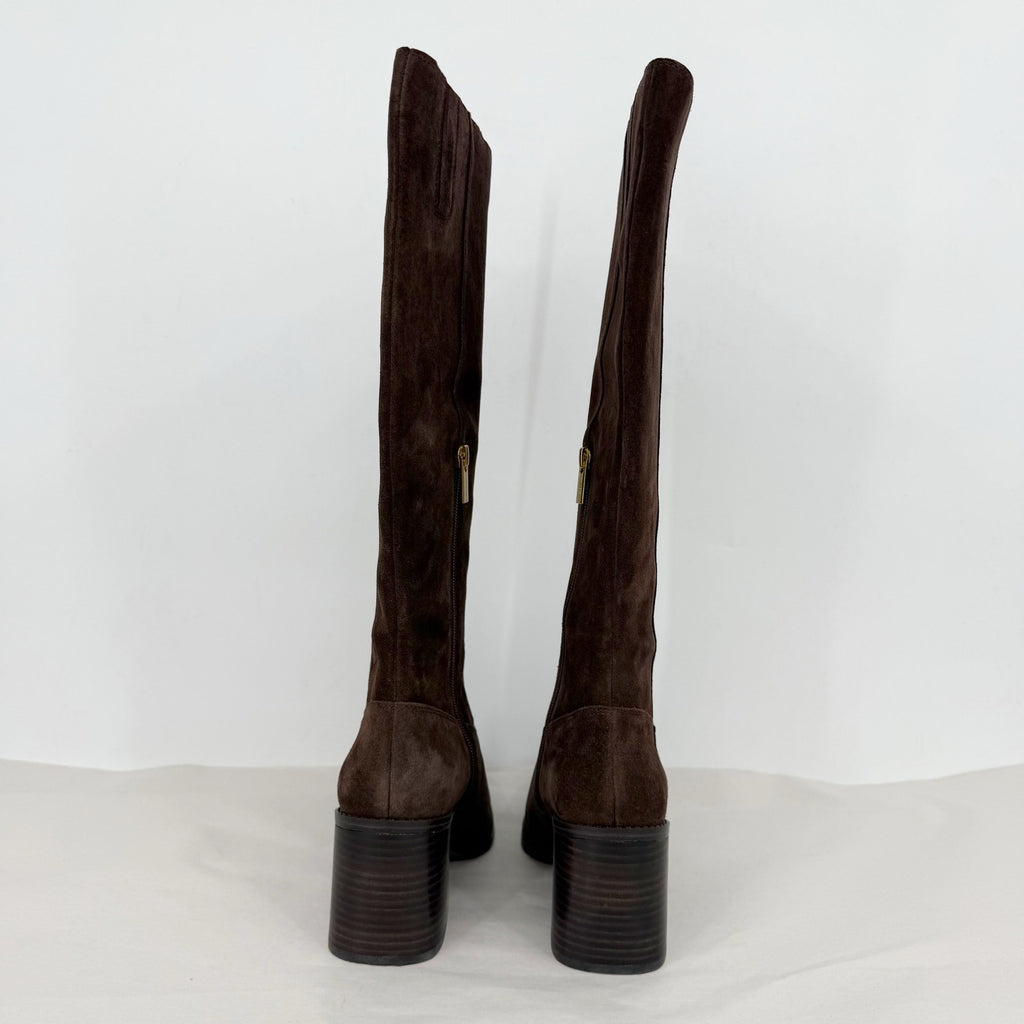 Vince Camuto Womens Sangeti Tall Heeled Boots US 7.5 Brownie Brown Suede NIB