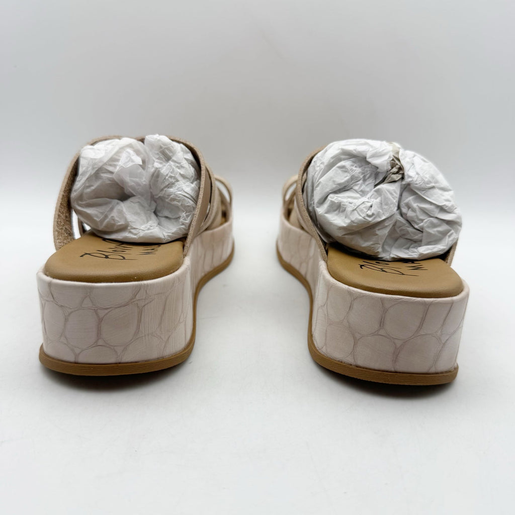 Blowfish Womens Mando Platform Sandals Size 6.5 M EU 37 Powder Gold Metallic NIB