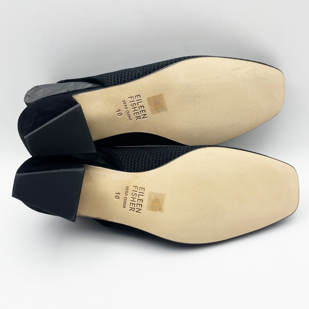 Eileen Fisher Womens Vasa Heels US 10 EU 40.5 Black Slingback Leather NIB