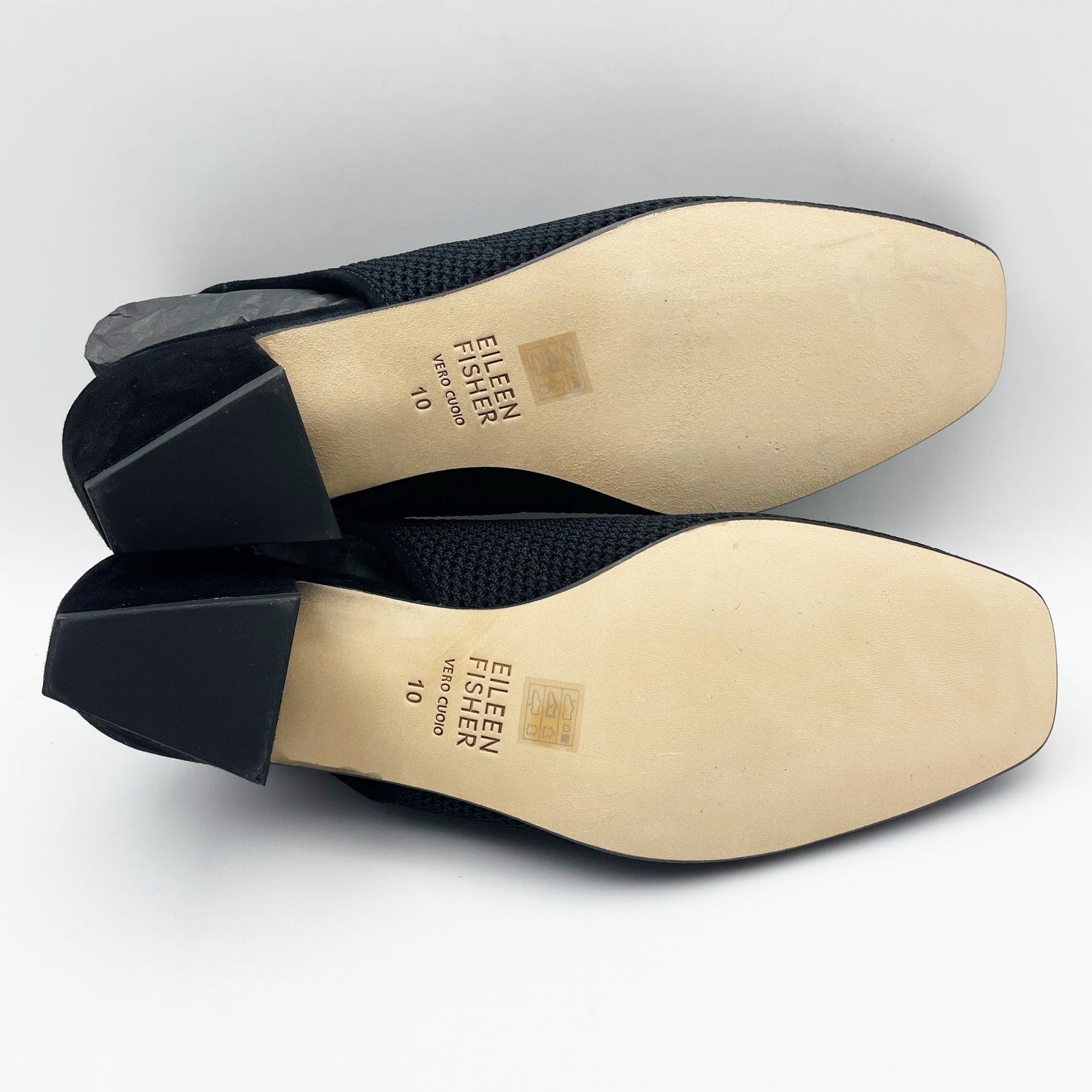 Eileen Fisher Womens Vasa Heels US 10 EU 40.5 Black Slingback Leather NIB