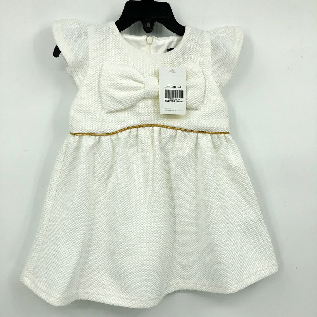 BARDOT Toddler Girls Waffle-Knit Mini Dress 24 Months Gardenia White NWT